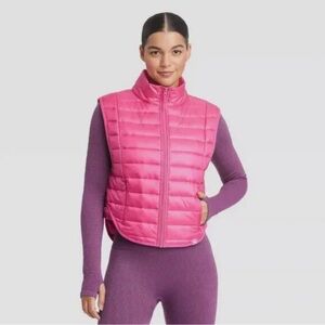 JoyLab Hot Pink Quilted Vest. Women’s Size Medium